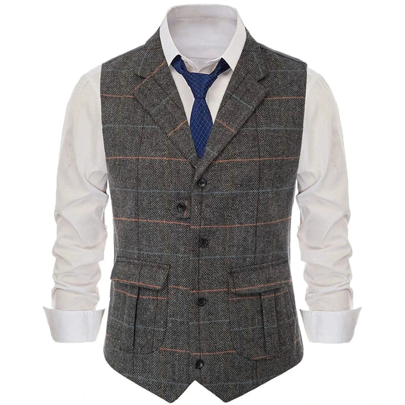 Men Vest Green Suede Velvet With Collar Single Breasted Waistcoat For Wedding Banquet Party Business Work Casual Daily Men Vest