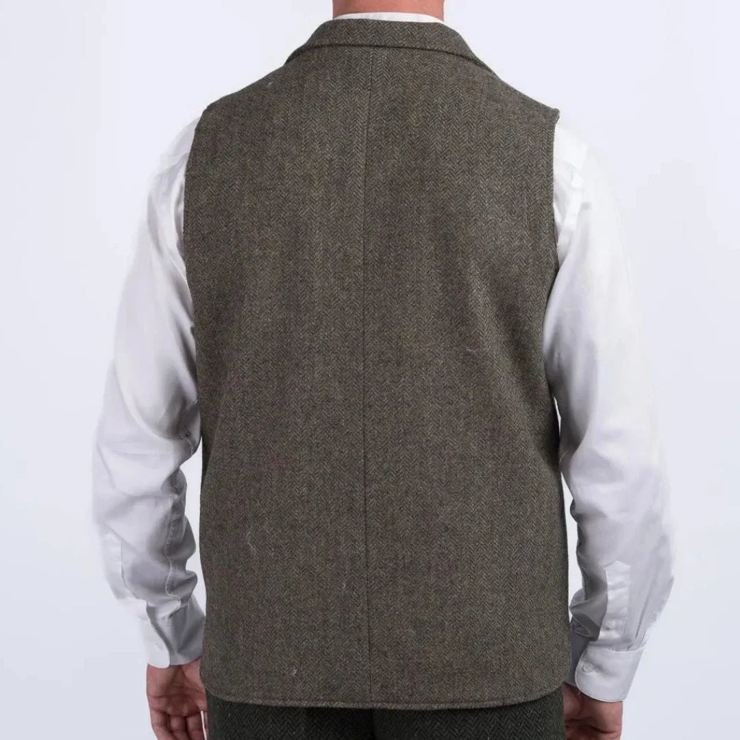 Men Vest Coffee Herringbone With Lapel Single Button Waistcoat For Wedding Party Commute Business Office Work Daily Casual Vest