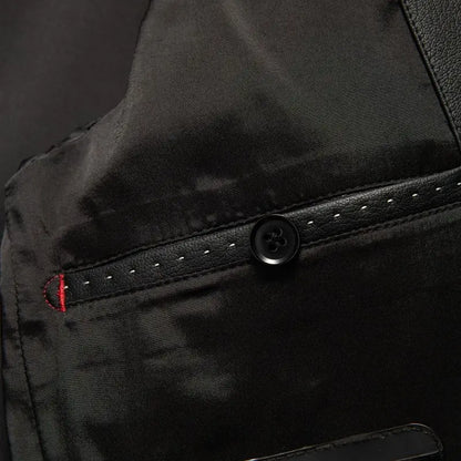 New Men's Business Casual Fashion Leather Blazer Sheepskin Slim Fit High-End Genuine Leather Jacket