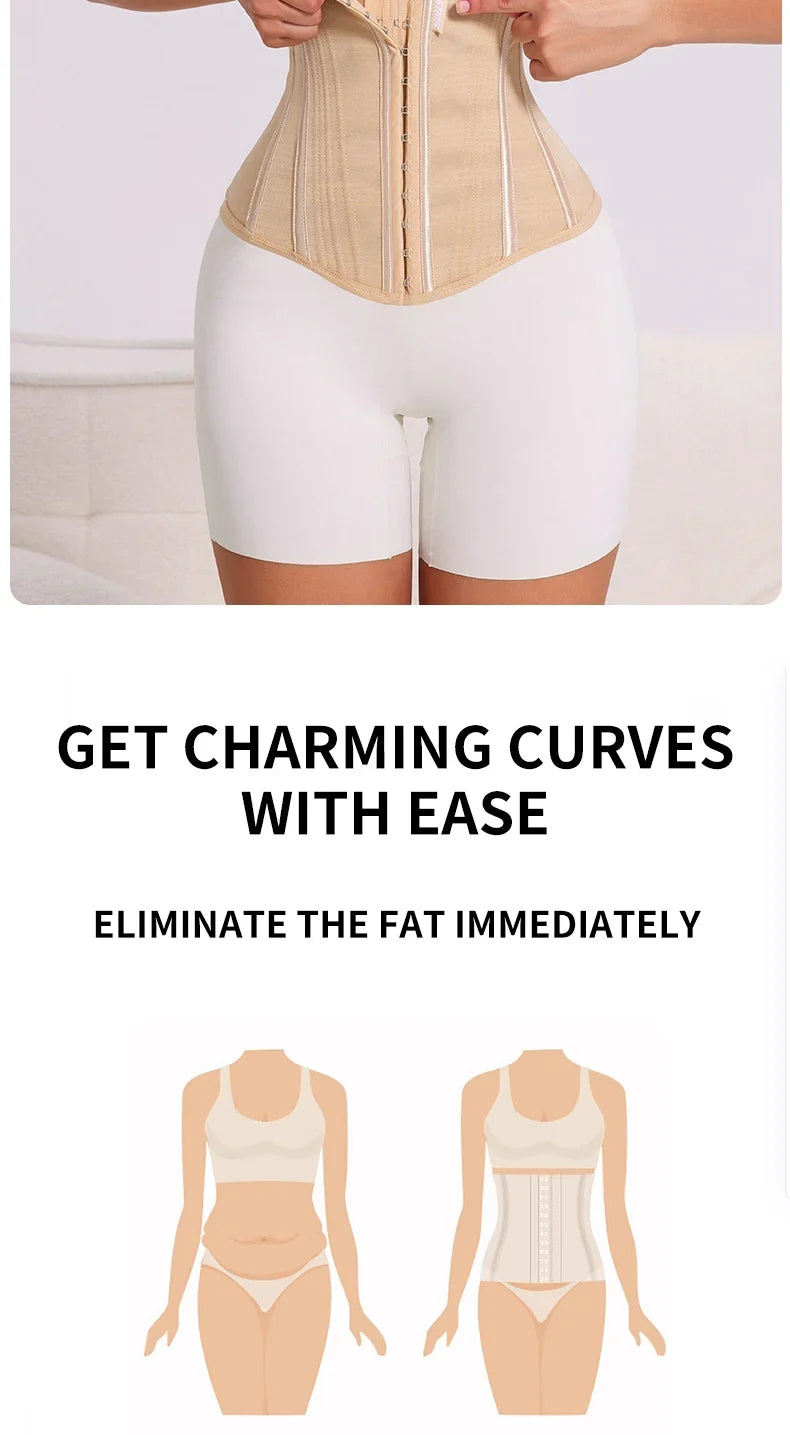 U-shaped Waist Trainer Corset Workout Body Shaper Breast Lifted Waist Trainer Soft Steel Bone Slimming Women's Shapewear