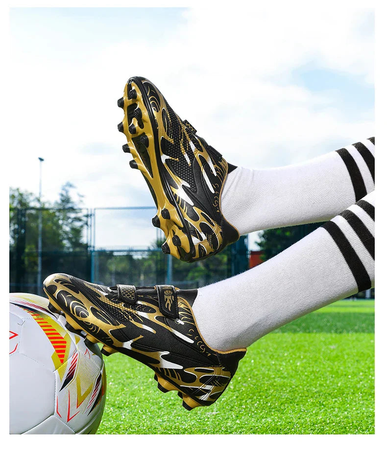 Professional Soccer Shoes Kids Long Spikes FG Football Boots Outdoor Grass Cleats Turf Football Shoes Boys Training Soccer Boots