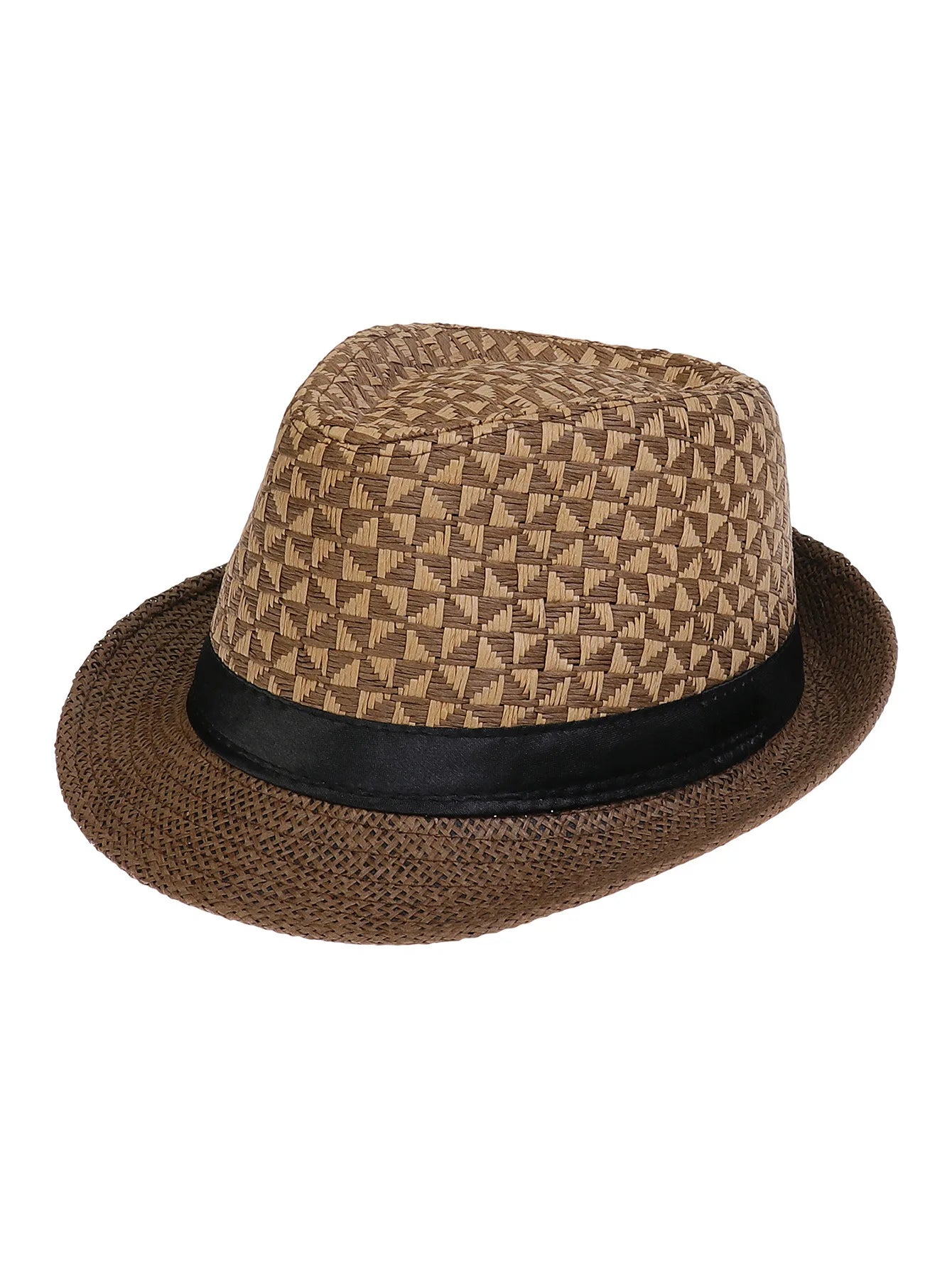 Men's Hat Woven Straw Sunshade Hat Casual Buckle Beach Sun White Wedding Black Belt Fedoras Jazz Hat Panama Cap