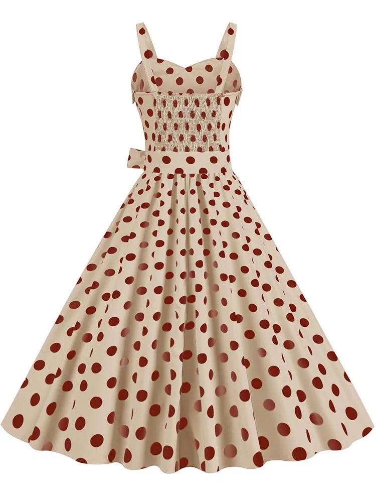Spaghetti Strap Pink Plaid Dress Women Summer Elegant Vintage 50s Rockabilly Swing Party Dress