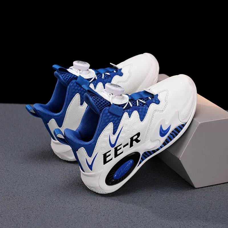 A pair of children's four-season leather high-top basketball shoes, wear-resistant basketball shoes, sizes 31-40，HL-2798