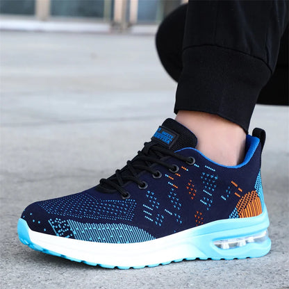 Breathable Men Work Safety Shoes Steel Toe Cap Air Cushion Working Boots Construction Indestructible Work Sneakers Men Shoes