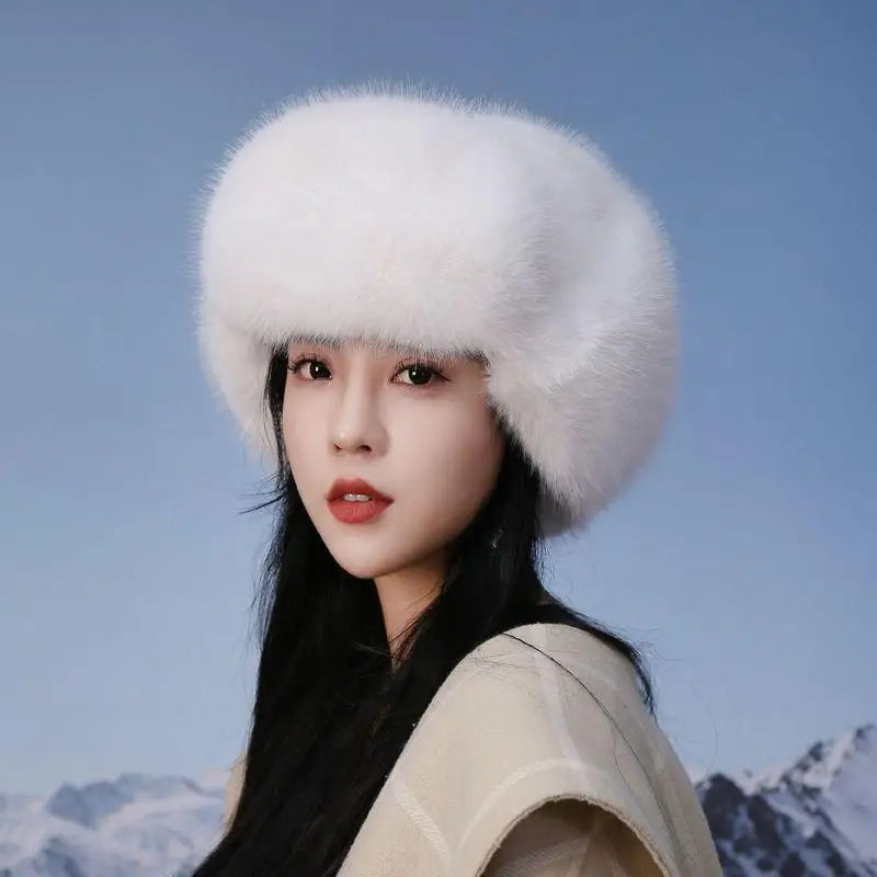 Faux Fur Bomber Hat Or Women And Men Windproof Warm Earmuffs Windproof Earflap Cap Thickened Russian Caps Ear Protection Hats