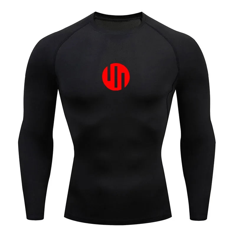 Running Men's Compression Long sleeve T-Shirt Gym Sports underwear Quick-drying Sweat-Wicking Sunscreen Second Skin Workout Men