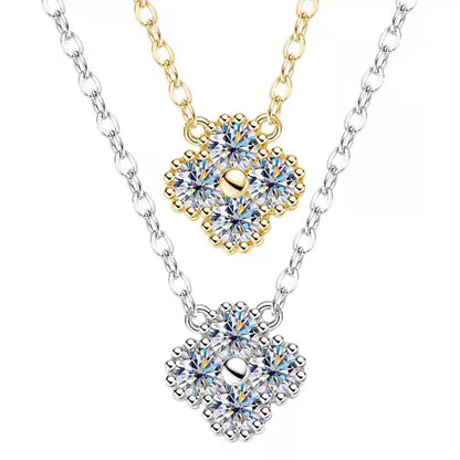 3mm Four Leaf Clover Moissanite Bracelet Necklace for Women D VVS 925 Sterling Silver Lab Diamond Hand Neck Chain Jewelry