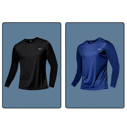 Men Long Sleeve Sport T-shirt Quick Dry Running Shirt Breathable Anti-sweat Top Gym T Shirt Men Fitness Gym Clothing Men 2023