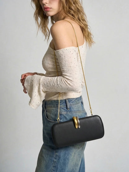 Stylish and luxurious design womens clutch evening bag shoulder bag/crossbody bag with chain suitable for weddings and parties.