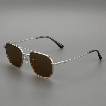 Top Quality Pure Titanium Pilot Polarized Sunglasses Men Outdoor Driving Night Vision Shades Anti-Glare Fishing UV400
