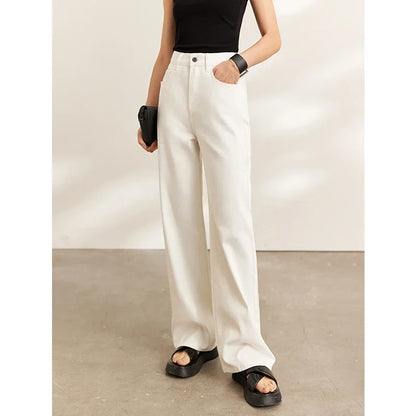 Minimalism Women Jeans 2025 Autumn Vintage Denim Pants Loose Wide Leg Pants Woman Casual Pants Female Trousers 12551002