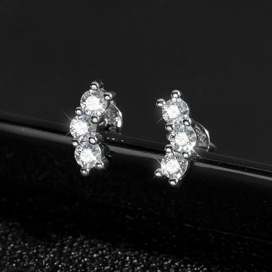 D VVS1 Full Moissanite Earrings for Women Classic Trendy Party Daily Wear GRA Certified s925 Sliver Plated 18k Earring