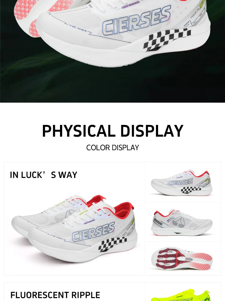 Men Carbon Plate Marathon Running Shoes Racing Shoes Professional Lightweight Technology Ultra-light Rebound Sneakers ﻿