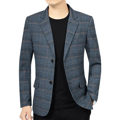 Brand 2026 Spring Stripe Suits Men 2 Button Autumn Business Elegant Man Jacket  Fashion New in Suits Blazers Men