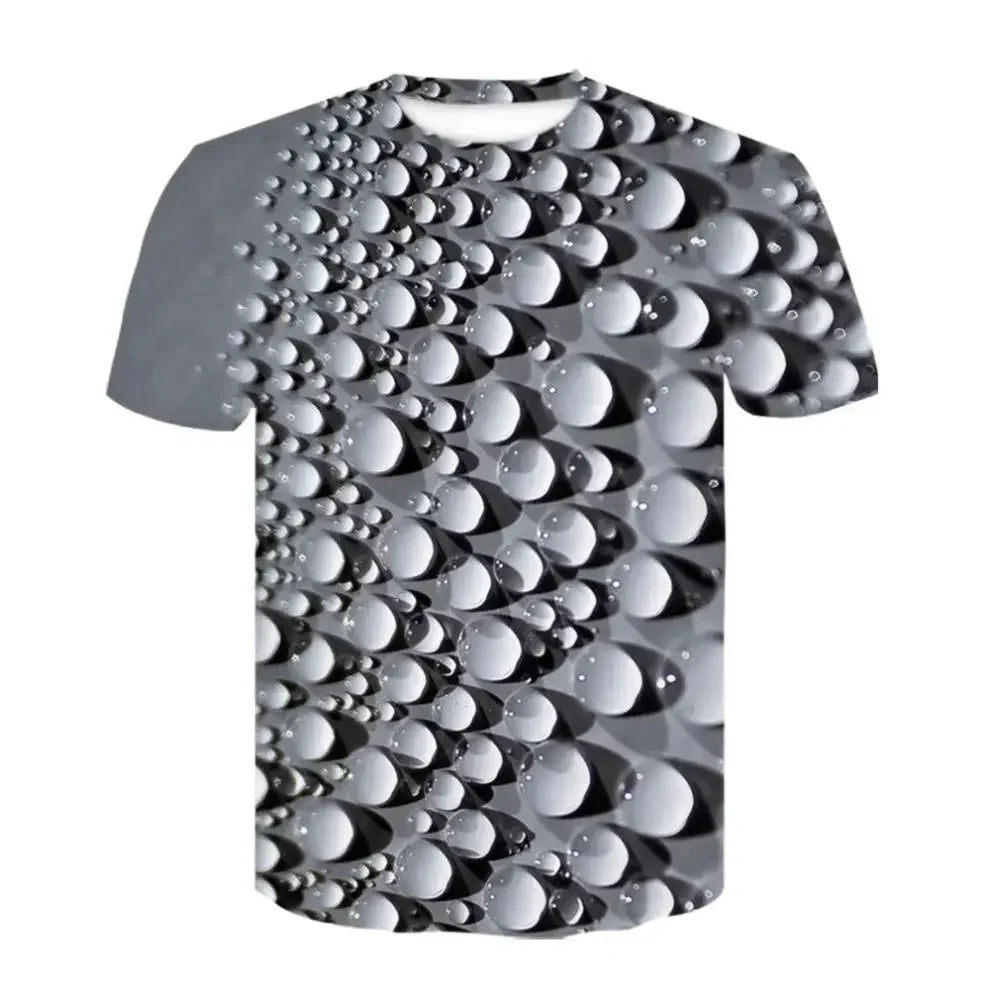 Men's 3D printed T-shirt, oversized loose fitting clothing for men, retro fashionable short sleeved top, fun and affordable roun
