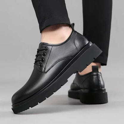 2026 Men's Leather Shoes Breathable Perforated Odor Free Business British Style Office Soft Sole Wear Resistant Casual Footwear