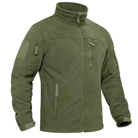 Men's Fleece Jacket Soft Warmth Windproof Full Zip Up Coat Multiple Zipper Pockets Hiking Working Outdoors Windbreaker