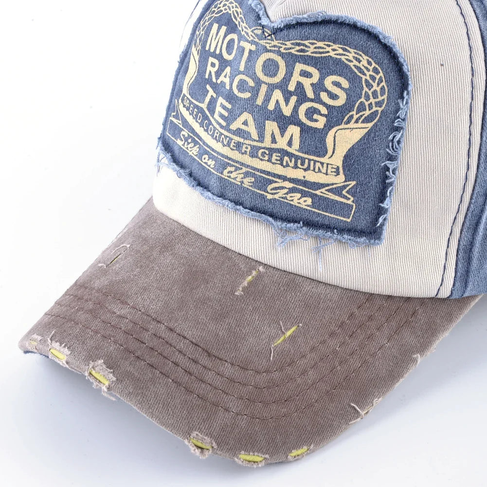 Vintage Washed Denim Baseball Cap For Men And Women Snapback Trucker Hat With Letter Patch Spring Autumn Unisex Hip Hop Cap