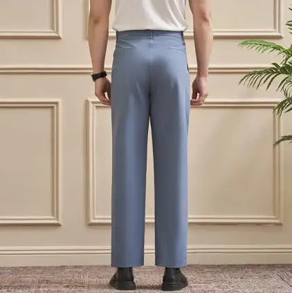 Men‘s Trousers Slim-Straight Fit  for Spring & Summer Slim Fit Daily Work Trousers, Solid Color Street Suit Trousers