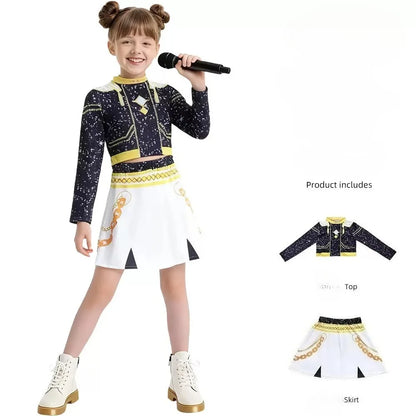 Girls Halloween Costume RUMI Cosplay Kpop Warrior Costume Christmas Clothes Idol Group Star Singing and Dancing Artist Suit