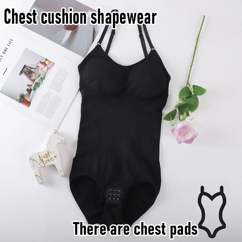 Shapewear Bodysuit for Tummy Control Women Hooks Crotch Body Shaper Stree Jumpsuit with Bras Abdomen Control