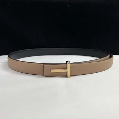Thin 25mm Women belt Waistband Genuine Leather Cowskin Golden Buckle ladies Belt for Pants Jeans Dress Famous Brand Belt