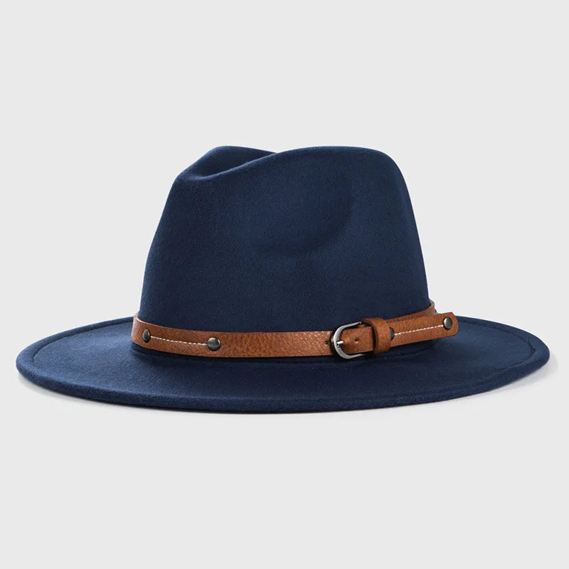 Wool Fedora Hat For Women Men Winter Autumn Fashion Church Jazz Hats Viking British Flat Brim Felt Hat Outdoor Casual Fedoras
