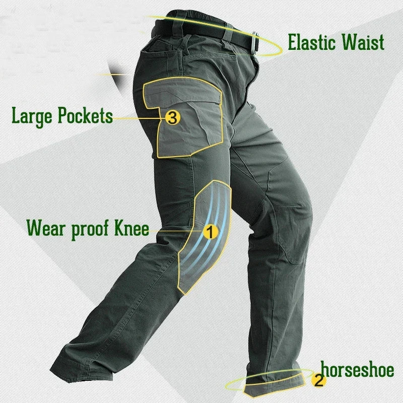 M3 Waterproof Tactical Hunting Pants Men  Special  Hiking Cargo Pants Multi Pocket Rip-stop Cotton Trousers