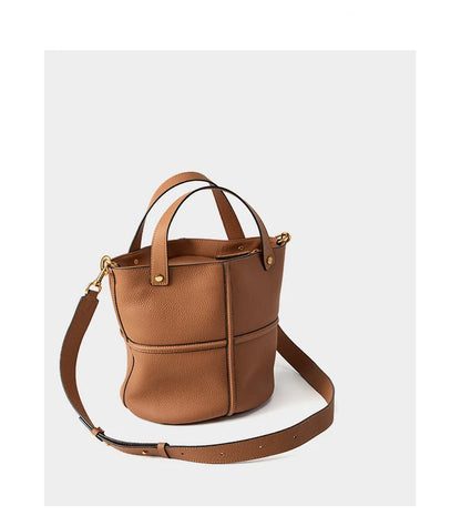 Women Bucket shoulder bag brand design Cowhide ladies handbags and purses genuine leather Tote Bags female messenger Bag Bolsas