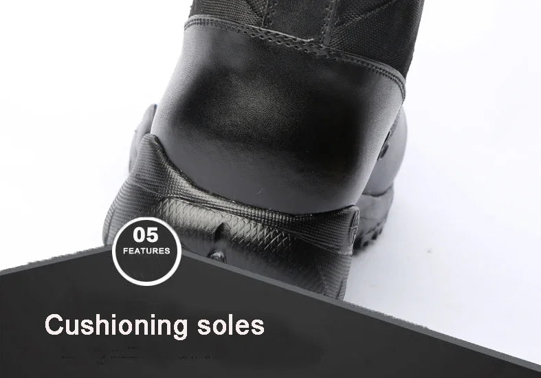 Men Ankle Work Boots Combat Shoes Super Light Tactics Boots Desert Shoes Breathable Boots Black High Top Men's Shoes