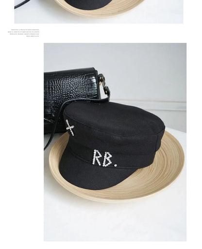 Autumn Winter Newsboy Caps Women Wool Diamond Letter Caps Baker Boy Cap S-XL