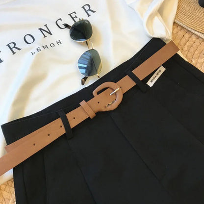 Summer New Wide Leg Shorts Thin Cotton A-frame Shorts Office Ladies Classic Loose Casual Zipper Shorts for Women