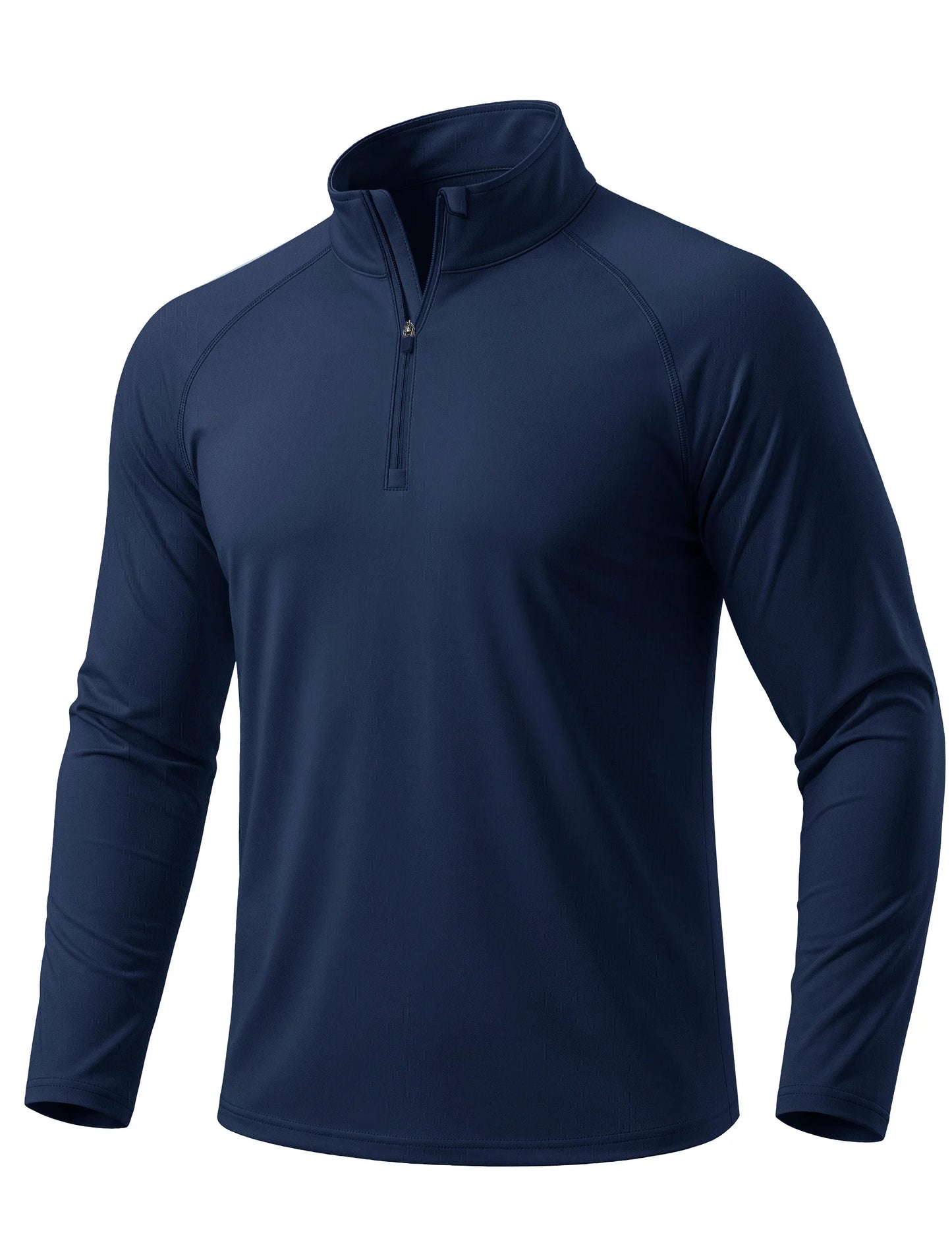 Men's Lightweight Long Sleeve T-Shirt UPF50+ Sun Protection Quick Dry Zip Neck Casual Summer Top