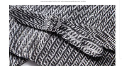 Men's Suit Vest Solid Color European Herringbone Suit Waistcoat Business Casual Working wear Retro Single Breasted Pattern Vest