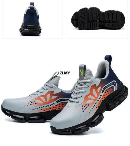 Rotary Button Safety Shoes Men Steel Toe Sneakers Puncture Proof Work Safety Boots Air Cushion Sport Work Shoes Anti-smash Boots