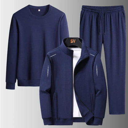 Male Casual Loose Sets Jacket+Pant+sweatshirts 3 Piece Men Set Tracksuits Men Gym Plus Size Sportswear Spring Autumn Men Sets