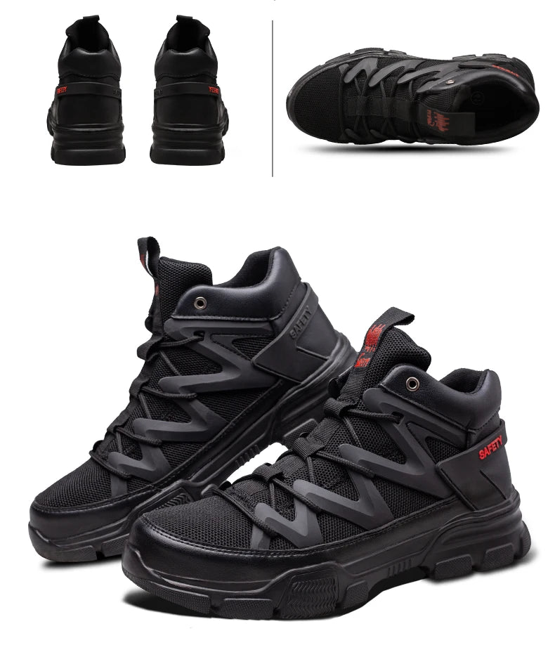 Male Work Boots Indestructible Safety Shoes Men Steel Toe Puncture-Proof Work Sneakers Male Shoes For Adult Work Shoes