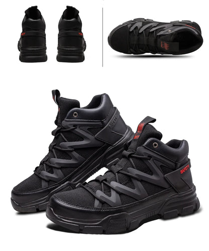 Male Work Boots Indestructible Safety Shoes Men Steel Toe Puncture-Proof Work Sneakers Male Shoes For Adult Work Shoes