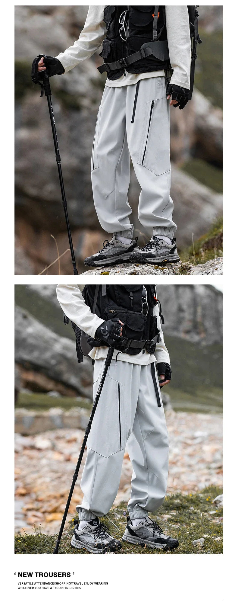 Hiking Pants Men Waterproof Windproof Pants Breathable Loose Trousers Fishing Cycling Trekking Camping Outdoor Sport Pant Autumn