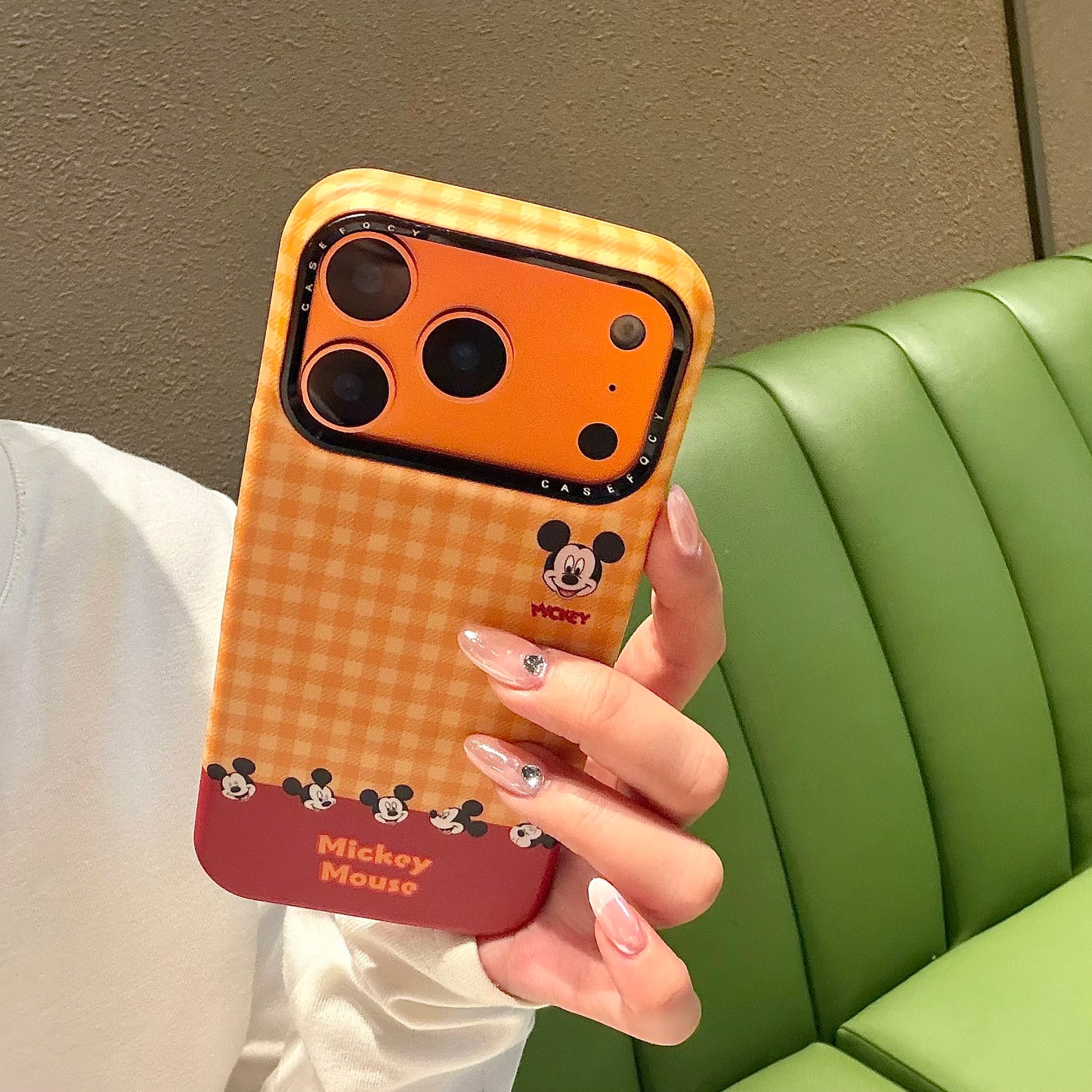Cute Mickey Glove For Magnetic Phone Case with Stand 3D Hand Shape Grip Holder for 17 16 15 14 13 Pro Max  Disney Cartoon Cover.