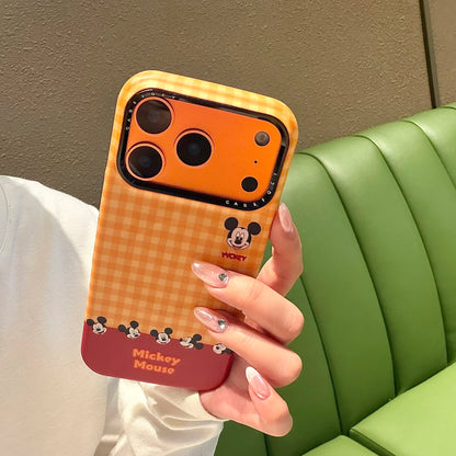 Cute Mickey Glove For Magnetic Phone Case with Stand 3D Hand Shape Grip Holder for 17 16 15 14 13 Pro Max  Disney Cartoon Cover.