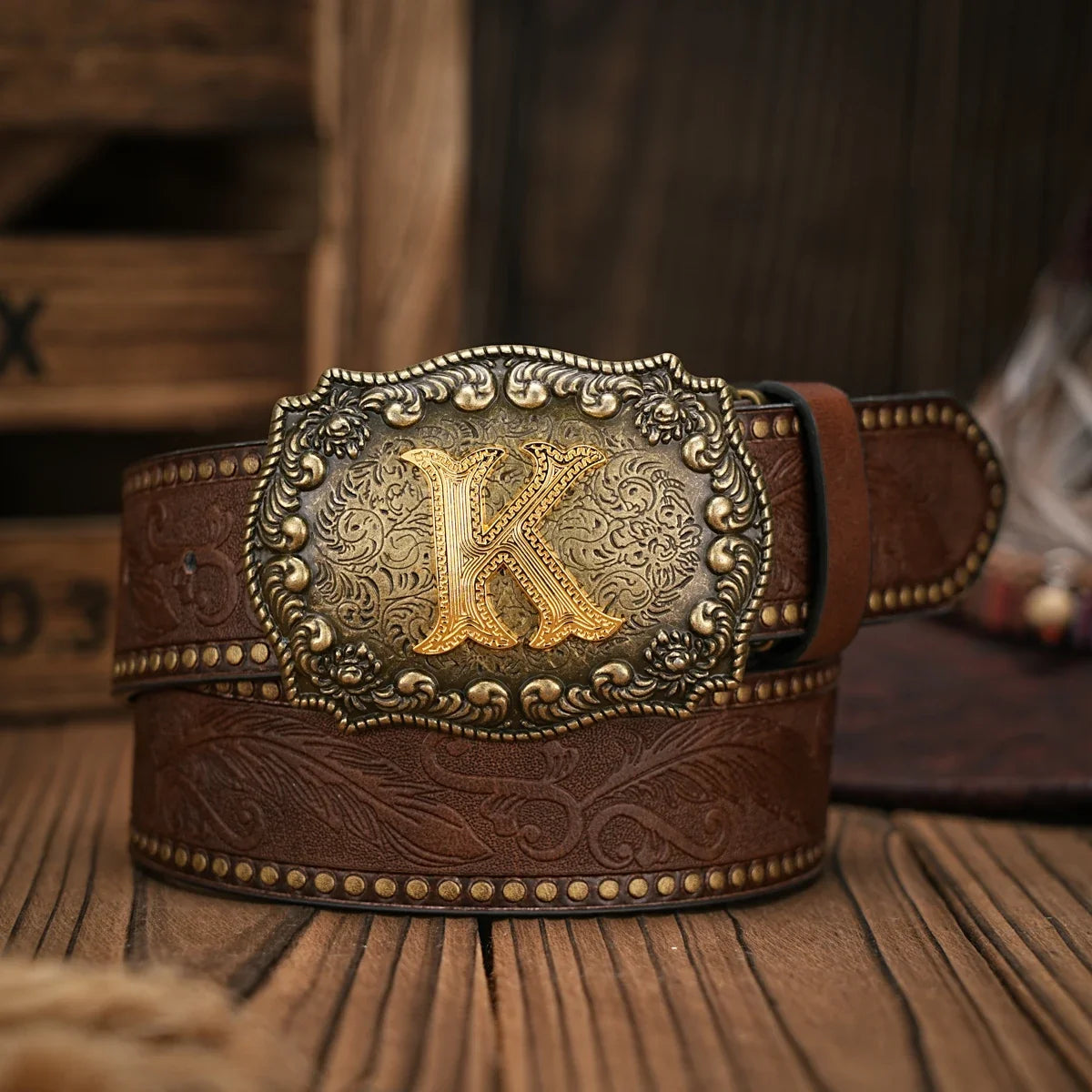 Vintage style PU Leather Western Denim Belt Classic Letter buckle - 3.8 cm wide, durable and stylish for men and women - perfect