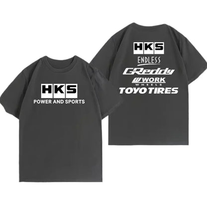 2025 Japan JDM Modified Car HKS ENDLESS Work Pure  Tshirt Men Women Short Sleeve Big Size Crewneck Top Man Tees Unisex