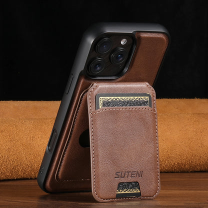 Wireless Charging Magnet PU Leather Phone Case Card Holder Stand For iPhone 17 Pro Max 16 Plus 15 Pro 13 12