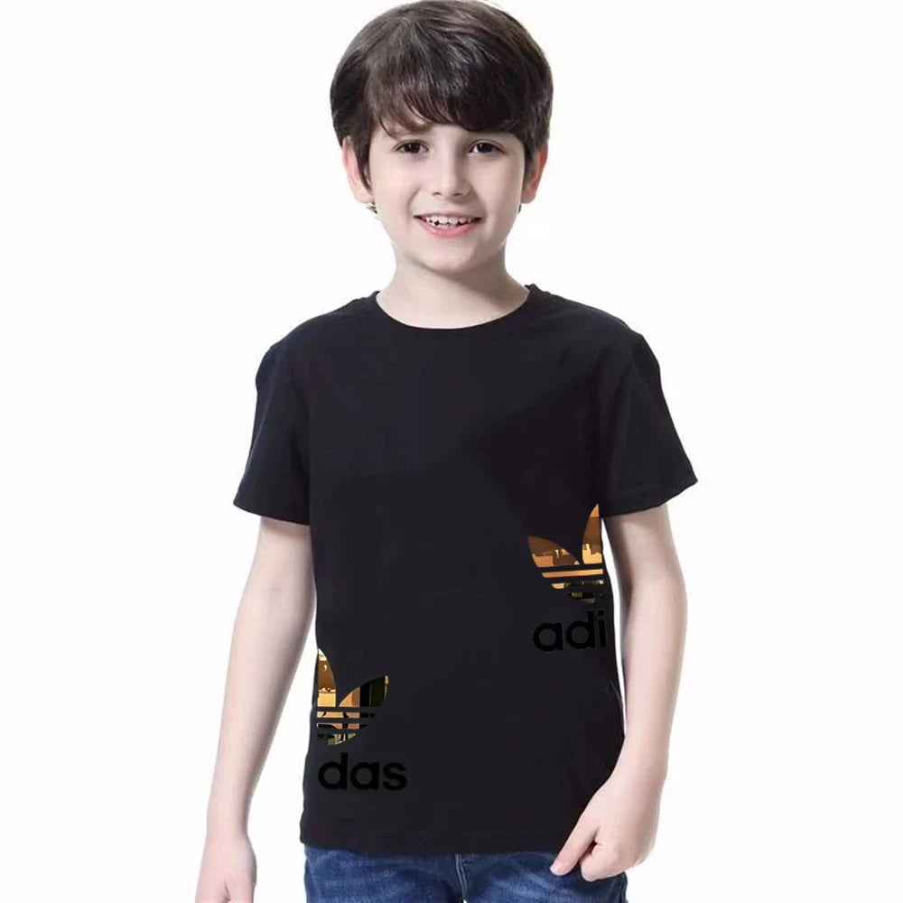Kids T-shirts Summer Letter Stamp O-neck Short Sleeve -Tshirts+Pants Suits 2-12 Years Boys Girls Casual Outfits Children Clothes
