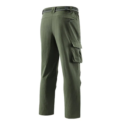 Big Size 8XL Men's Cargo Pant Straight Leg Fishing Trouser Male Multi Pocket Ice Silk Lightweight Thin Breathable Quick Dry Plus