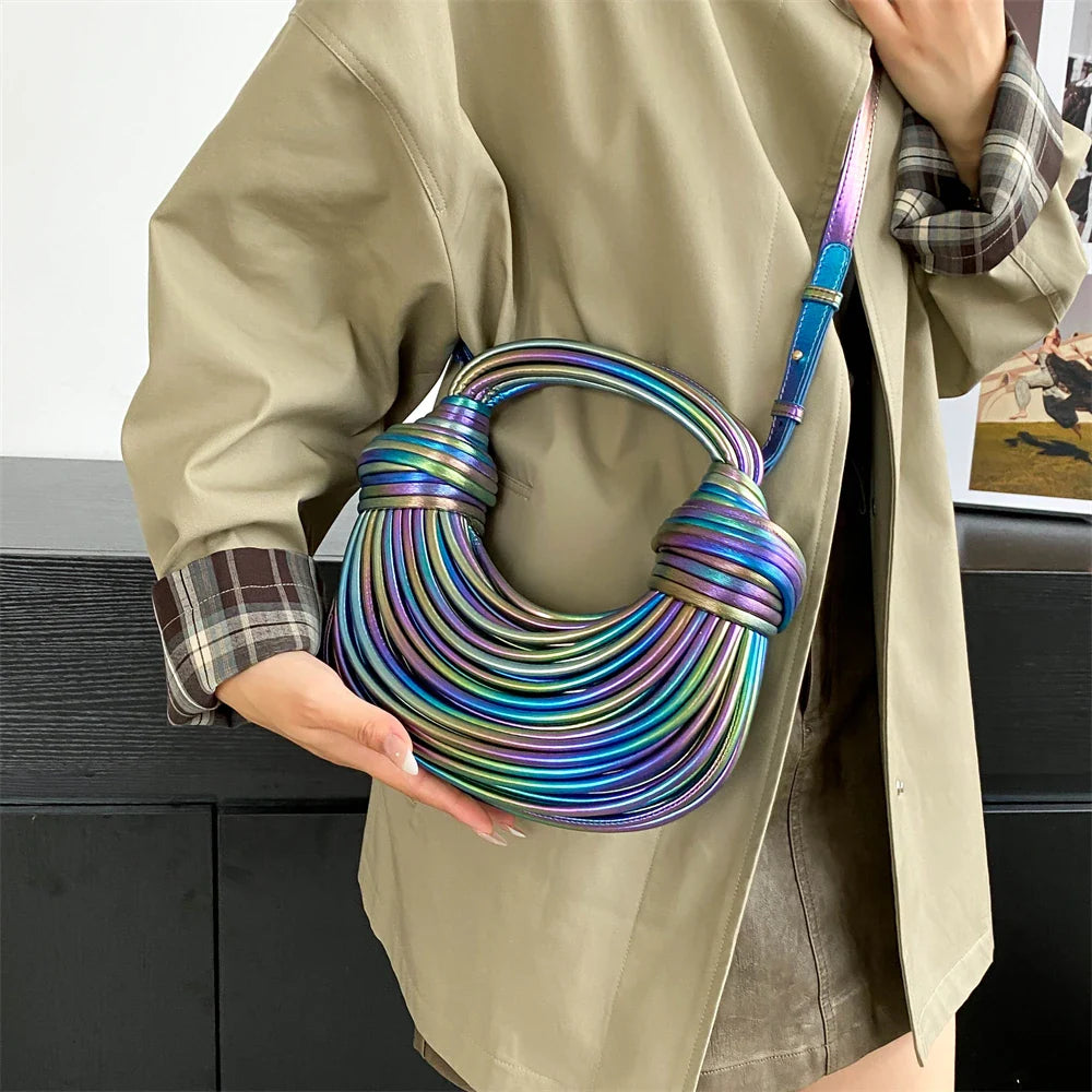 MOODS Luxury Evening Purses For Women Golden Noodle Knot Design Dinner Party Clutch Bag 2023 Luxury Designer Purses And Handbags