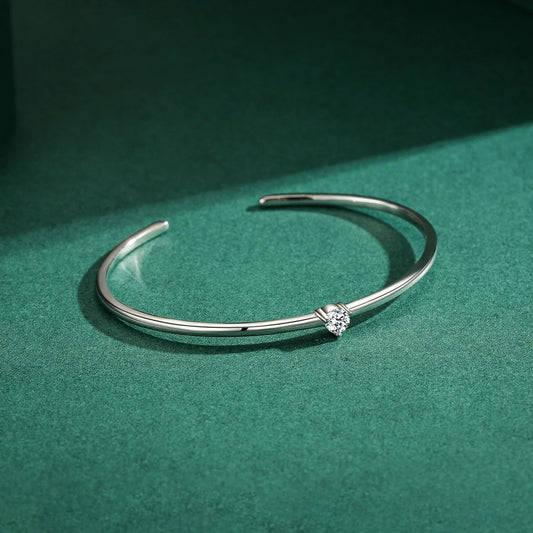 Bracelet ouvert réglable en argent sterling 925 véritable avec oxyde de zirconium transparent à dix cœurs pour femmes, bijoux fins, cadeaux