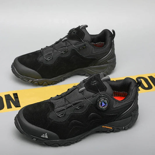 Leather Shoes for Men, Outdoor Hiking Shoes, Tourist Trekking Sneakers, Mountain Climbing Trail Jogging Shoes, Turnbuckle
